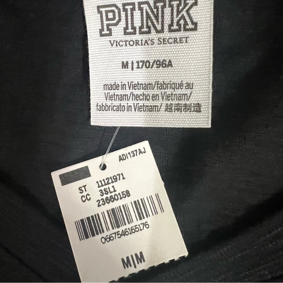 NWT PINK Victoria's Secret Bling Boyfriend Jersey 3/4 Sleeve Sz Medium - Picture 8 of 9